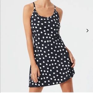 Outdoor Voices Exercise Dress in black polka
